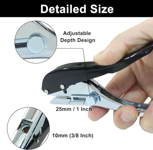 Hitefu 8MM Heavy Duty Single Hole Punch, Portable Long Hand Held Paper Punch for Tags, Cards, Plastic, Paper, Crafting & Office Use in Saudi Arabia