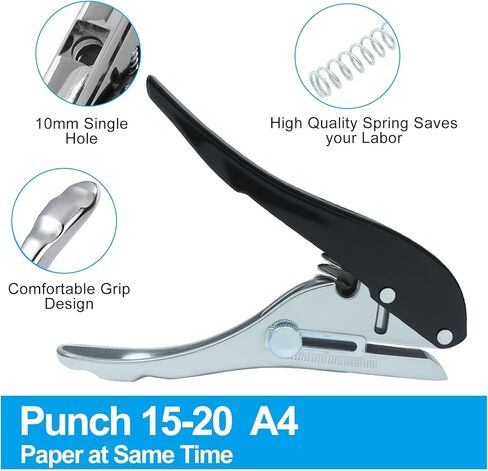 Hitefu 8MM Heavy Duty Single Hole Punch, Portable Long Hand Held Paper Punch for Tags, Cards, Plastic, Paper, Crafting & Office Use in Saudi Arabia