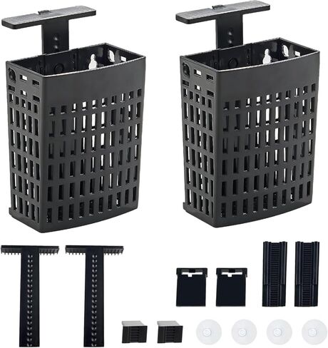 2pcs Upgraded Adjustable Aquarium Plant Holder，Fish Tank Plants Holder,Fish Tank Aquaponics Plant Cultivation and Aquarium Landscape Decoration with Hooks and Suction Cup(Black) in Saudi Arabia