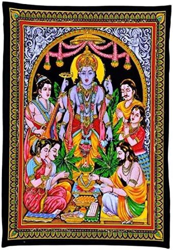 Maa Lakshmi Goddess of Wealth & Prosperity - Cotton Tapestry in Saudi Arabia