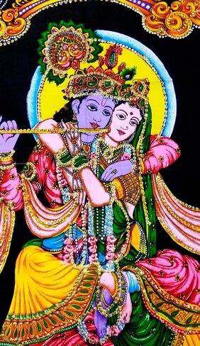 Maa Lakshmi Goddess of Wealth & Prosperity - Cotton Tapestry in Saudi Arabia