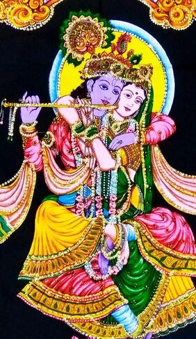 Maa Lakshmi Goddess of Wealth & Prosperity - Cotton Tapestry in Saudi Arabia