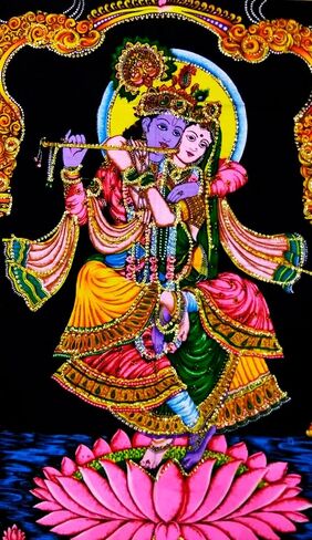 Maa Lakshmi Goddess of Wealth & Prosperity - Cotton Tapestry in Saudi Arabia