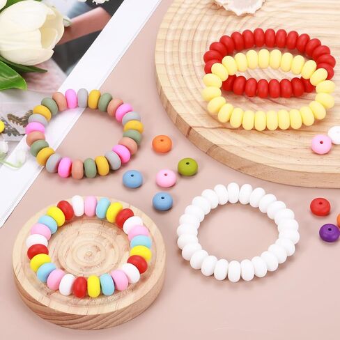 HARFINGTON 110Pcs Silicone Beads 14mm Lentil Rubber Focal Beads Bulk for Pens Keychain Bracelet Necklace DIY Crafts Making, Cold Blue in Saudi Arabia