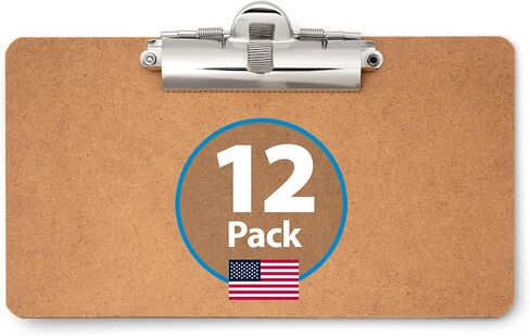 Officemate 5" x 9" Clipboard for Receipts, Low Profile Metal Clip & Pen Holder on Top, Memo Size for Restaurants, Hotels, Food Trucks, Bars, Schools, and Other Venues, 12 Clipboards (83156) in Saudi Arabia