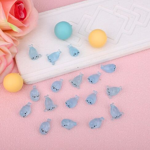 100pcs Mini Resin Seal, Luminous Tiny Sea Creatures Little Cute Small Resin Ocean Ornaments Miniature Sea Animals Mini Seals for Decoration in Saudi Arabia