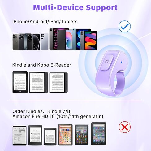 Oresoc RF Remote Control Page Turner for Kindle Paperwhite Oasis Scribe Kobo,Kindle Accessories for eReaders iPhone iPad Android Tablets Reading Novels Comics in Saudi Arabia