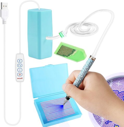 Electric Diamond Painting Pen, Diamond Art Pen, Wax-Free Vacuum Diamond Painting Pen, 3 Adjustable Suction Levels Diamond Art Pens Tools (Purple) in Saudi Arabia