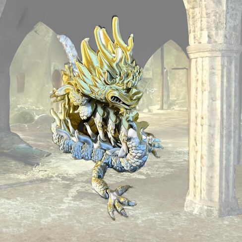 التنين الإمبراطوري المرن (المطبوع ثلاثي الأبعاد في الولايات المتحدة) (27 "الذهب/الفضة) in Kuwait