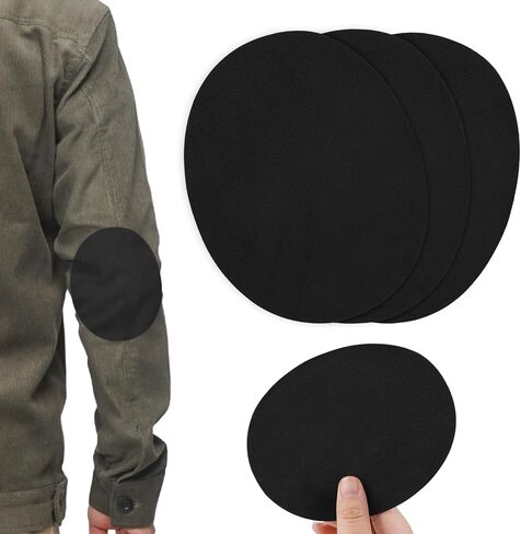 10PCS Elbow Knee Patch,Black Iron-on Elbow Oval Patches for Sweaters,Iron On Knee Patches for DIY Cloth Repair,Multi-Use Decorative Clothing Applique for Pants Shirt and Sweater in Kuwait
