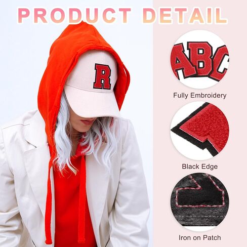 بقع رسالة Mecccanixity Chenille ، 4 بوصات T alphabet t on on patches repair repair repair repy on heads on repared explique shoes shoes hats diy (Black Edge Red) in Saudi Arabia