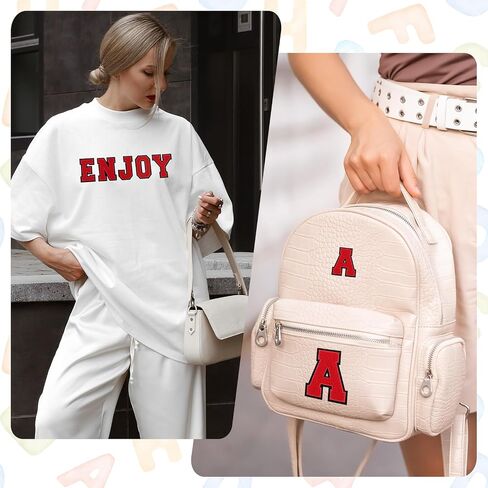 بقع رسالة Mecccanixity Chenille ، 4 بوصات T alphabet t on on patches repair repair repair repy on heads on repared explique shoes shoes hats diy (Black Edge Red) in Saudi Arabia