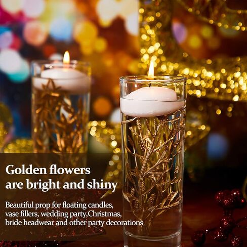 WILLBOND 50 Pcs Faux Flowers for Floating Candles Floating Flowers Vase Fillers for Centerpieces Mini Flower Filler Filling in Cylinder for Wedding Centerpiece Party Decor (Green) in Saudi Arabia