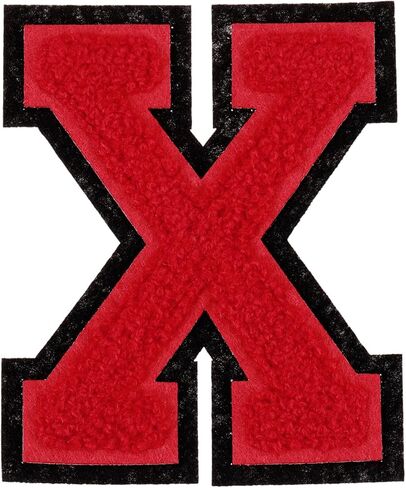 بقع رسالة Mecccanixity Chenille ، 4 بوصات T alphabet t on on patches repair repair repair repy on heads on repared explique shoes shoes hats diy (Black Edge Red) in Saudi Arabia