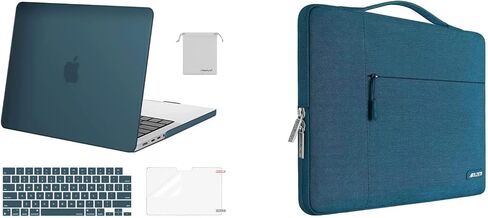 Mosiso متوافق مع MacBook Pro 14 بوصة Case 2021 2022 إطلاق A2442 M1 ، حقيبة الأكمام متعددة الوظائف والغطاء الصلب والوحة المفاتيح واقي وحماية التخزين ، TEAL العميق البط البرك in Saudi Arabia
