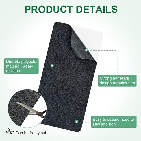 6-Pack Polyester Repair Patches, 7.9 x 3.9 Self-Adhesive Fabric Repair Patches Waterproof Lightweight for Clothes/Sofas/Tents/Bags/Car Seats [Denim Navy Blue] in Saudi Arabia