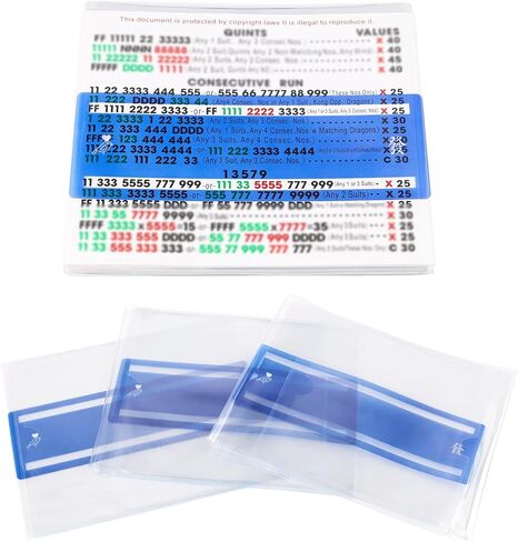 Mahjong Card Sleeve Positioning Set (Includes 4Pcs Mahjong Card Sleeve and 4Pcs Line Finder), Use together to Protect Your Mah jong Cards and Quickly Identify Winning Combinations During Gameplay,Pink in Kuwait