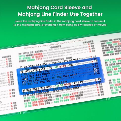 Mahjong Card Sleeve Positioning Set (Includes 4Pcs Mahjong Card Sleeve and 4Pcs Line Finder), Use together to Protect Your Mah jong Cards and Quickly Identify Winning Combinations During Gameplay,Pink in Kuwait