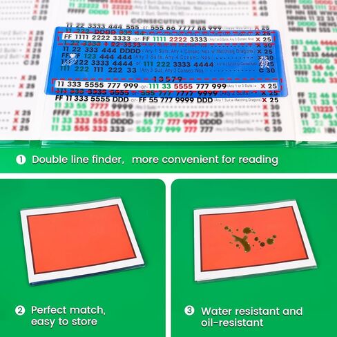 Mahjong Card Sleeve Positioning Set (Includes 4Pcs Mahjong Card Sleeve and 4Pcs Line Finder), Use together to Protect Your Mah jong Cards and Quickly Identify Winning Combinations During Gameplay,Pink in Kuwait