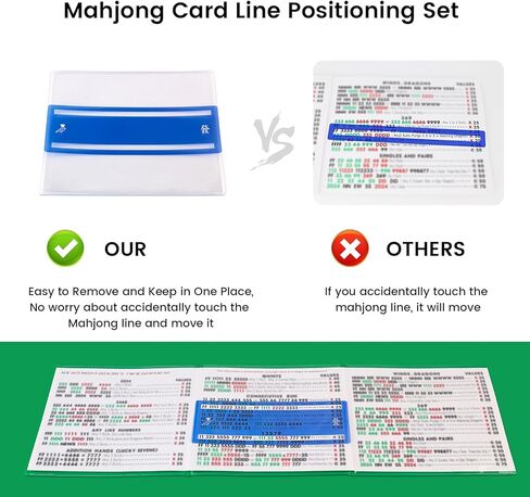 Mahjong Card Sleeve Positioning Set (Includes 4Pcs Mahjong Card Sleeve and 4Pcs Line Finder), Use together to Protect Your Mah jong Cards and Quickly Identify Winning Combinations During Gameplay,Pink in Kuwait