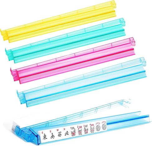 Mahjong All-in-One Tile Rack & Pusher و Clear Acrylic Mahjong Rack و Combo Combo ، مجموعة Majiang Tile Modern American Majiang من 4 (واضح) in Kuwait