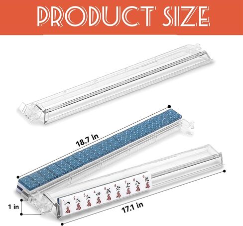 Mahjong All-in-One Tile Rack & Pusher و Clear Acrylic Mahjong Rack و Combo Combo ، مجموعة Majiang Tile Modern American Majiang من 4 (واضح) in Kuwait