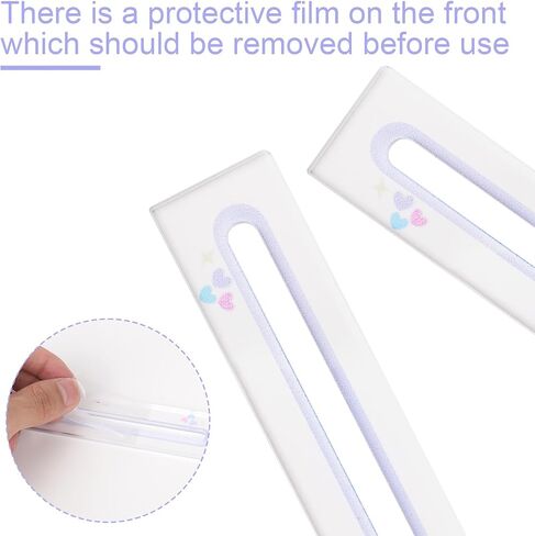 BOXOB 4pcs Mahjong Line Finder, Heart Patterns Mahjong Rules Reader Mah Jong Accessories and Gifts Reader Helper Tool for Player (Purple) in Saudi Arabia