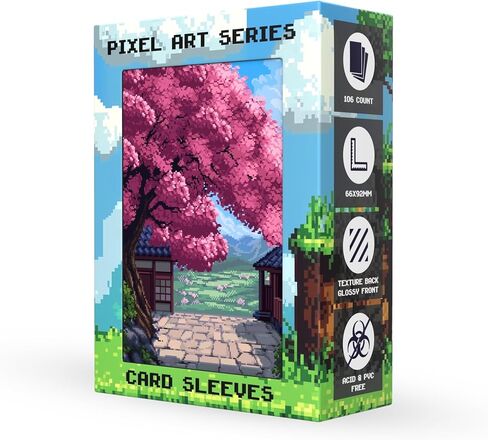 (Pixel Art Series) 100ct TCG/MTG Textured Art Card Sleeves (Cherry Blossom) in Kuwait