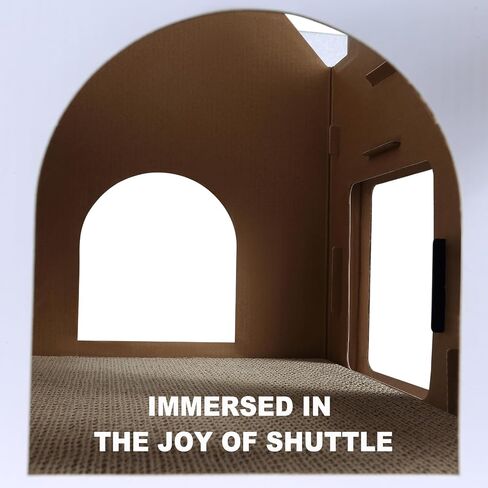 Cardboard Cat House with Scratcher – Coffee Shop Design, 19''L x16''W x15''H, Indoor/Outdoor Cat Playhouse & Hideout, Corrugated Cat Scratch Toy for Cats up to 22 lbs, Small Pets, Cute Home Decor Gift in Saudi Arabia