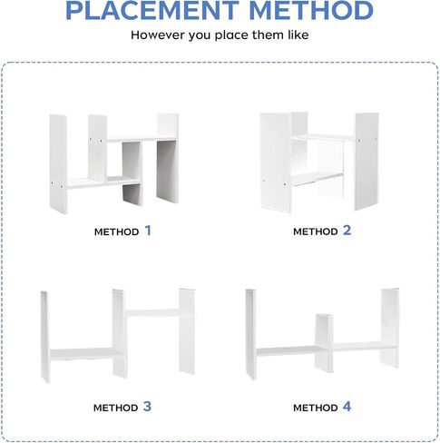 White Desk Organizer Shelf Wooden Desktop Reshelfles Desktop Sweatber Relves Small Book Cook for Office Desk Supplies Decord Natural Storage Decor (White ، Style1) in Saudi Arabia