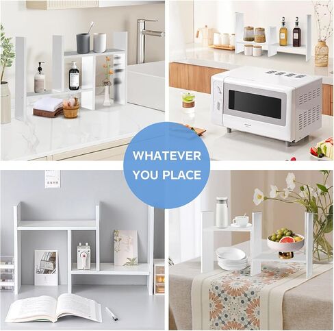 White Desk Organizer Shelf Wooden Desktop Reshelfles Desktop Sweatber Relves Small Book Cook for Office Desk Supplies Decord Natural Storage Decor (White ، Style1) in Saudi Arabia