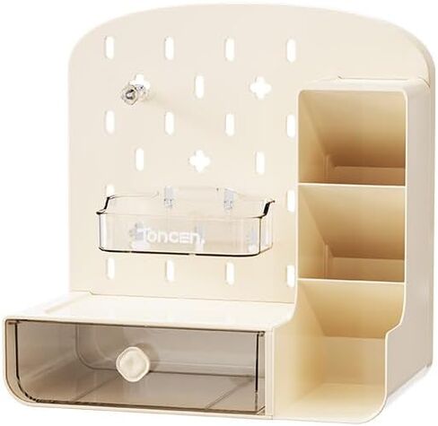 Cute Pen Organizer with Drawers & Pegboard, Multi-Functional Pencil Holder for Desktop, Desk Makeup Organizers and Accessories with 5 Compartments, Desktop Organizer for School Office Home (Green) in Saudi Arabia