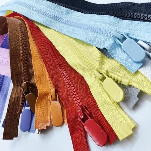 Wonesifee 10PCS #5 Plastic Separating Zippers Colorful Resin Open end Zippers for Jackets Clothes DIY Handbags Sewing Clothing Parka Down Coats Craft Purses Bags Mixed 10Colors (10colors, 16inches) in Kuwait