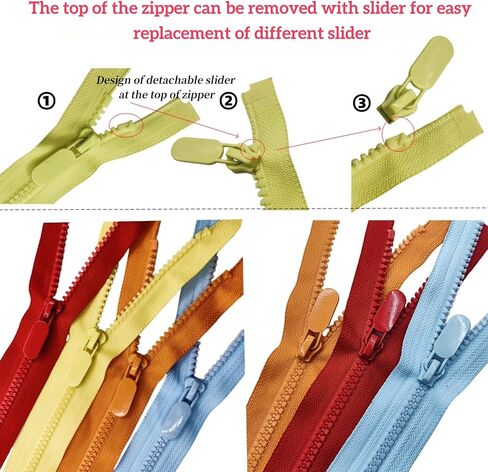Wonesifee 10PCS #5 Plastic Separating Zippers Colorful Resin Open end Zippers for Jackets Clothes DIY Handbags Sewing Clothing Parka Down Coats Craft Purses Bags Mixed 10Colors (10colors, 16inches) in Kuwait
