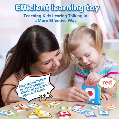 Kidzdo Dinosaur Talking Flash Cards with 254 Words, Birthday Gifts for Ages 1-6 Boys, Educational ABCs Learning Toys, Toddlers Pocket Speech Therapy Toys for 2 3 4 5 6 Year Old Kids, Blue in Saudi Arabia