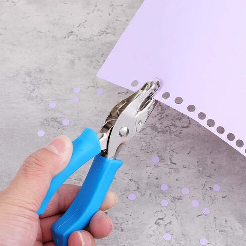 12 Pcs Single Hole Punch, 1/4" Handheld Hole Puncher with Soft Grip Handle, Small Single Circle Hole Paper Punch Shapes for Crafts Greeting Cards Scrapbook Notebook Tags Tickets (3 Colors) in Kuwait