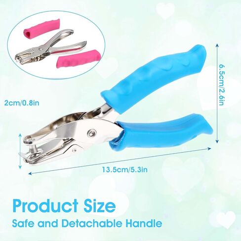 12 Pcs Single Hole Punch, 1/4" Handheld Hole Puncher with Soft Grip Handle, Small Single Circle Hole Paper Punch Shapes for Crafts Greeting Cards Scrapbook Notebook Tags Tickets (3 Colors) in Kuwait