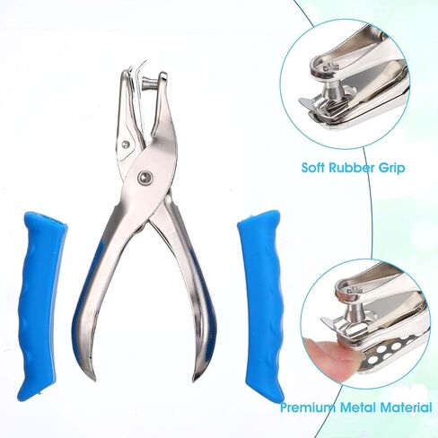 12 Pcs Single Hole Punch, 1/4" Handheld Hole Puncher with Soft Grip Handle, Small Single Circle Hole Paper Punch Shapes for Crafts Greeting Cards Scrapbook Notebook Tags Tickets (3 Colors) in Kuwait