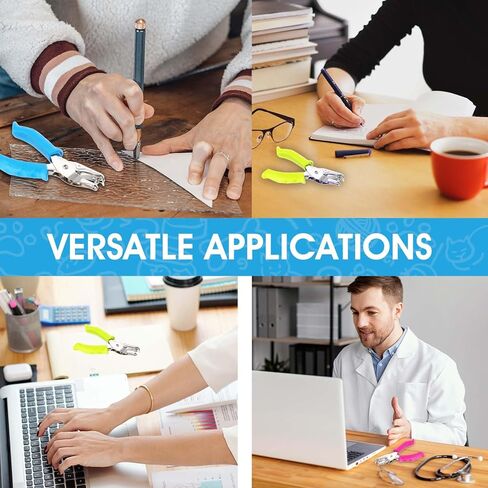 12 Pcs Single Hole Punch, 1/4" Handheld Hole Puncher with Soft Grip Handle, Small Single Circle Hole Paper Punch Shapes for Crafts Greeting Cards Scrapbook Notebook Tags Tickets (3 Colors) in Kuwait