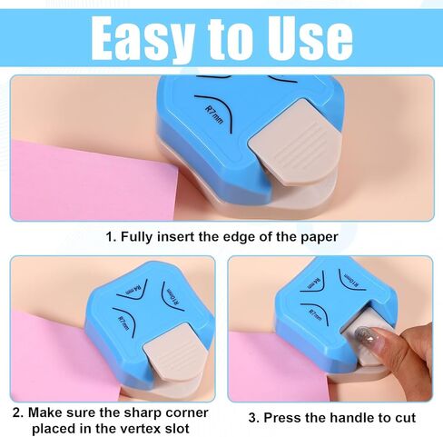 3 PCS Paper Corner Rounder Punch ، 3 Hole Punch Paper Cutter 3 in 1 ، rounder Corner Curner for Cardstock Scrapbooking Scrapbook Supplies ، Photo Corners Hole Puncher for Crafts Journaling Supplies in Kuwait