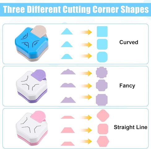 3 PCS Paper Corner Rounder Punch ، 3 Hole Punch Paper Cutter 3 in 1 ، rounder Corner Curner for Cardstock Scrapbooking Scrapbook Supplies ، Photo Corners Hole Puncher for Crafts Journaling Supplies in Kuwait