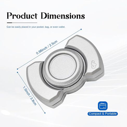 3-in-1 Magnetic Fidget Toy for Adults, Compact Stress Relief Spinner with Silent Clicker & Smooth Slider, Zinc Alloy Metal Pocket-Sized Stress Reduction Tool (Silver) ﻿ in Saudi Arabia
