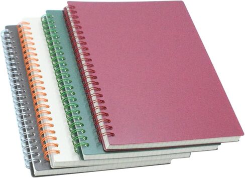 Yihuanyifa 4pcs ملاحظات حلزونية لوازم المدرسة اللوازم المدرسية 8.3 بوصة × 5.9 بوصة A5 السميكة من البلاستيك 8 ملم حكمت 80 ورقة -160 صفحة مبطنة مجلة على العمل ، والطلاب ، والكتابة ، والكتابة (A5 4pcs محكم)) in Saudi Arabia