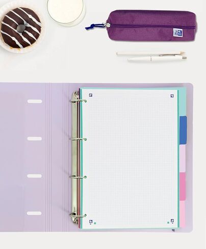 Oxford Strongline 4 Ring A4 Opaque Plastic Lever Arch File 5 Positions 4 Drill 5 Pastel Colours in Saudi Arabia