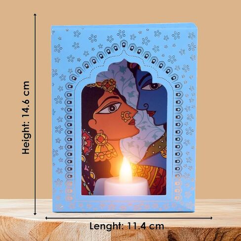 Satvik Deep Mala Diwali Decoration Set of 12 | Hanging Wall Decor for Festival, Home, Mandir | Traditional Jharokha Paper Candle Decor for Puja & Celebrations in Saudi Arabia