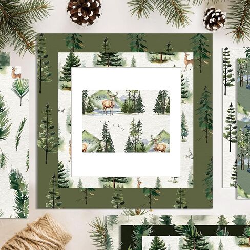 Forest Scrapbook Paper, 11.8in 24 Sheets (12 Double-Sided Designs) – Christmas Tree Craft Cardstock for DIY Photo Album Background, Journal Supplies,Card Making,Scrapbooking,Greeting Cards,Invitations in Saudi Arabia