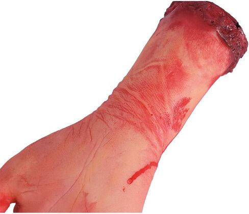Scary Halloween Bloody Props Dead Body Parts Fake Arm Severed Hands Broken for Haunted House Halloween Vampire Zombie Party Decorations Supplies (Broken hands + feet + fingers) in Kuwait