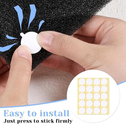 240pcs ألواح الرغوة الصوتية الشريط مزدوج الجوانب القابلة للإزالة ملصقا صافا الشريط الثقيل التثبيت صوتي للادة اللاصقة تدقيق المعجون الشفافة للألواح الصوتية الجدران (0.8 بوصة جولة) in Saudi Arabia