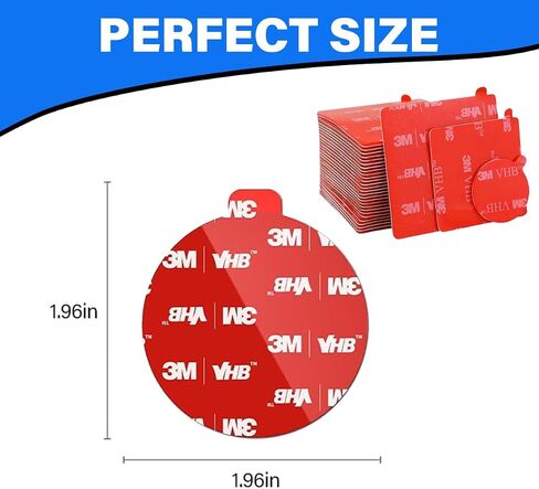 3M VHB Double-Side Mounting Eclcles Dircles ، قطره 2in ، مقاوم للماء ، شريط التثبيت الثقيل المقاوم للحرارة للزخرفة المنزلية ، يشمل 4 منصات لزجة بديلة (الجولة 2*2-40pcs) in Kuwait