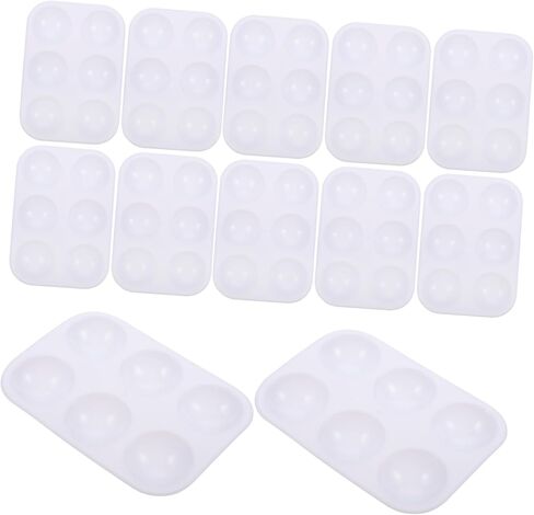 Gatuida 12pcs لون الطلاء البلاستيكي للفنانين السطح الأملس DIY صواني خلط المائية لصياغة ورسم مشاريع الرسم in Saudi Arabia